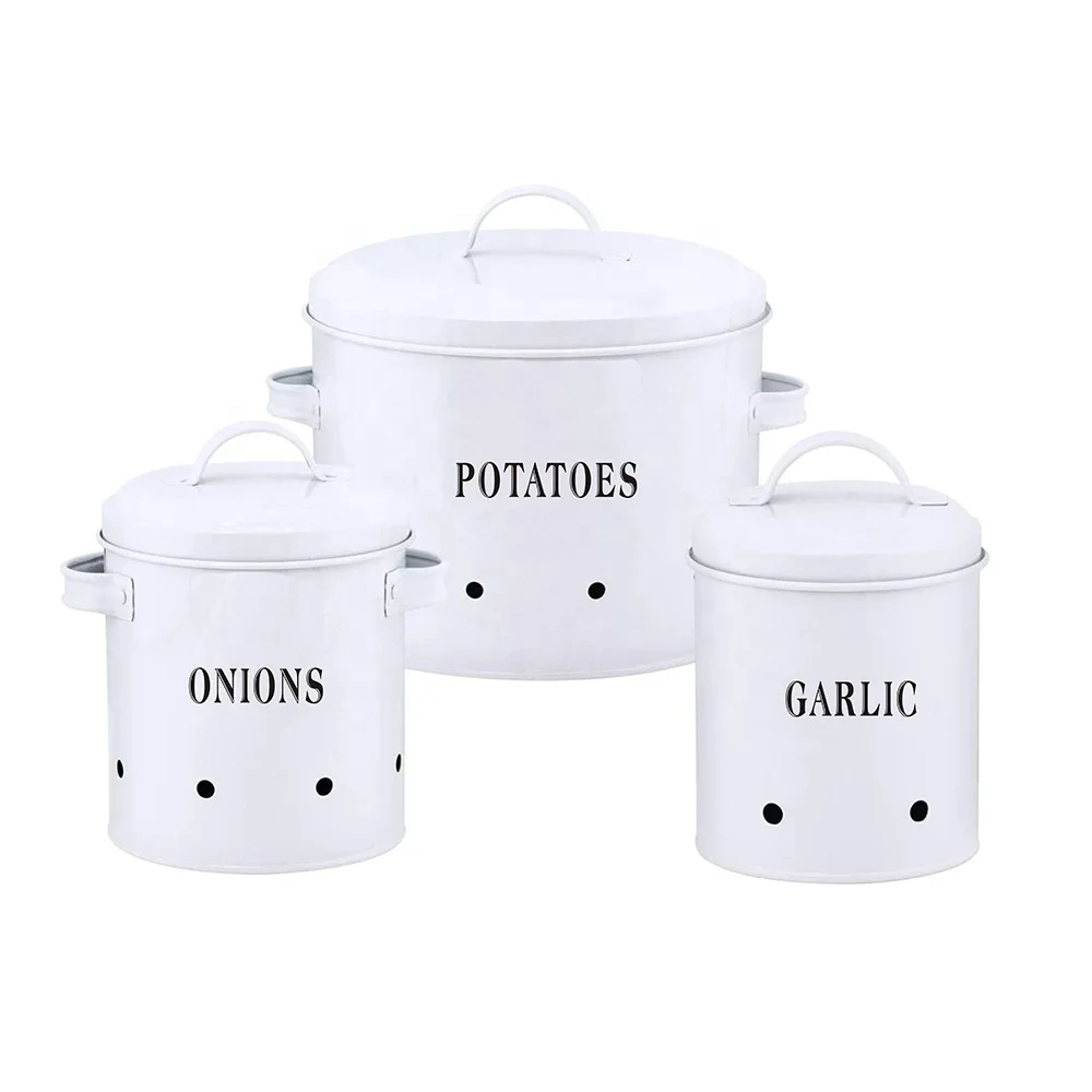 Potato Storage Tin Onion Garlic Containers Food Storage Container for Kitchen