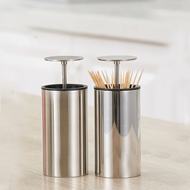 316 silver stainless steel semi-automatic toothpicks