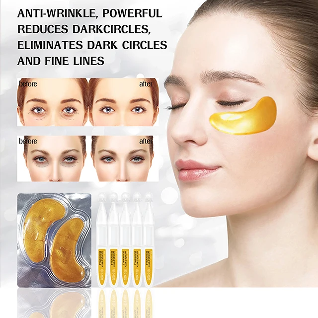 Новинка, набор для дизайна, патч-маска, Антивозрастная маска с логотипом клиента, коллагеновые 24K золотые увлажняющие маски для глаз для женщин