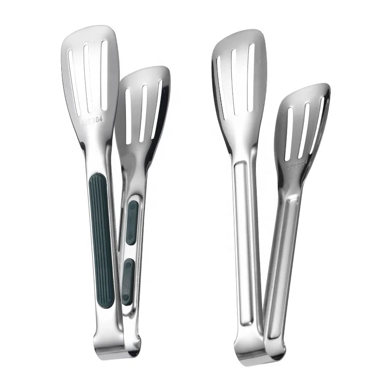 YJ Wonderful 304 Barbecue Clip Rubber Handle Buffet Tong Food Tong for Restaurant