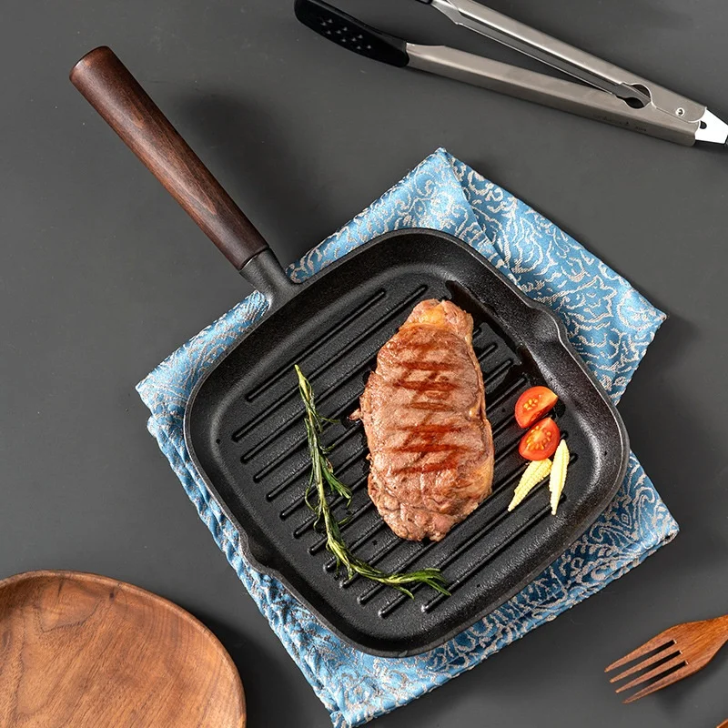 Wholesale TOP Seller Cookware Seasoned Cast Iron Skillet Set Steak Pan Frigideira Non Stick Fry Pan