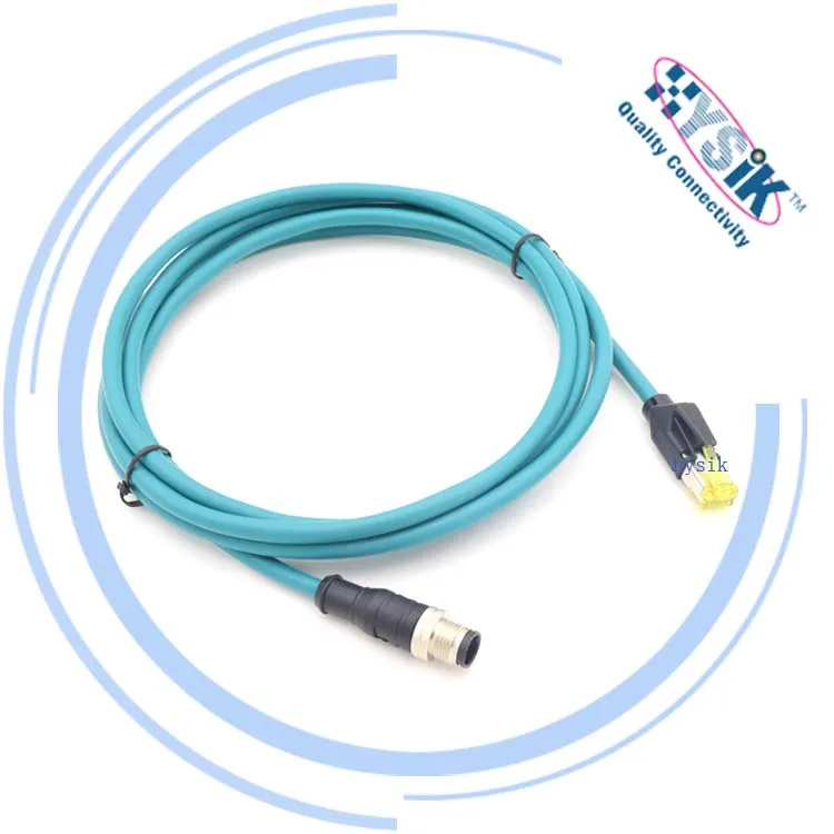 High Quality Industrial Ethernet Wire Harness M12 4 Pin connection RJ45 USB Male Female Socket M12 Plugs Cable Connector