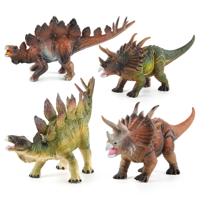 Plastic Dinosaur Model Triceratops Stegosaurus Animal Model Plastic Dinosaur Toy Jurassic Dinosaur Model