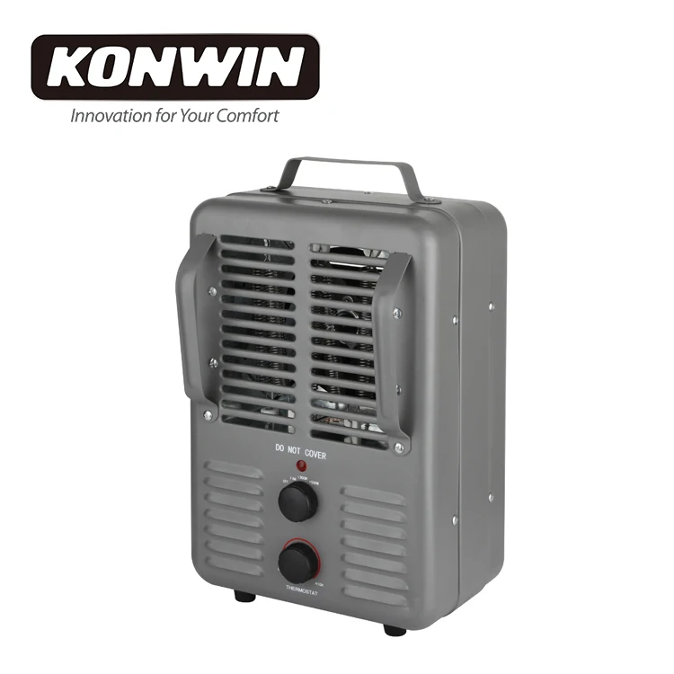 Konwin Portable Utility Heater with Thermostat, Electric Space Heater ,Grey 1500W TFH-1500