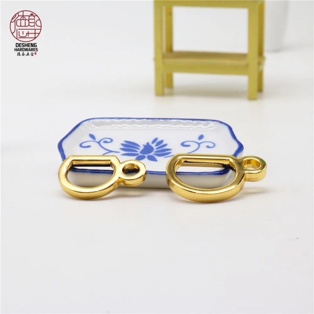 High-grade luggage accessories Thickened teacup shape double ring D buckle hanging accessories Pendant plated double D buckle