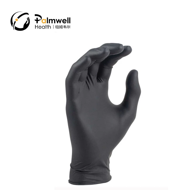 Food Grade Latex Free Powder Free restaurant nail beauty salon usage anti-acetone Black 100% Pure Nitrile Gloves