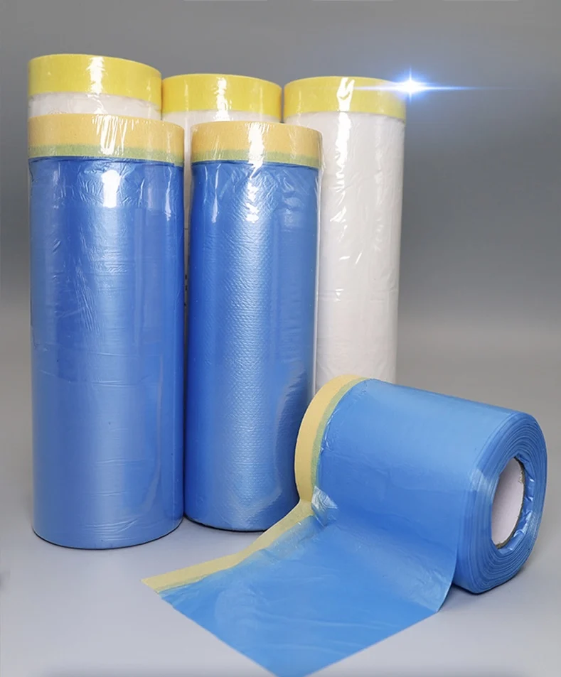 Factory wholesale masking film tape crepe paper heavy duty tape heat resistant automotive paint masking film for decoration