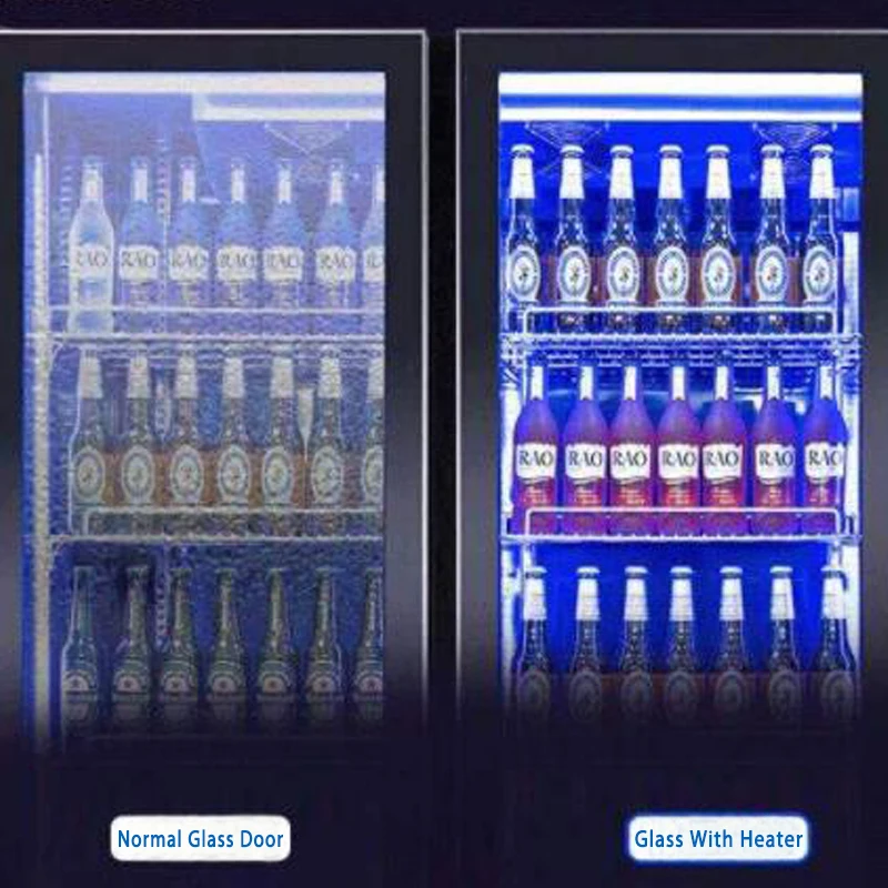 Grocery store bottle drinks 2 door upright vertical fridge refrigerator