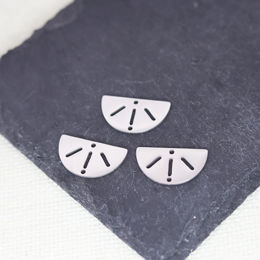 3pcs Stainless Steel Half Moon Connector Semi Circle Round Charms For Diy Boho Earring Necklace Jewelry Making Supplies