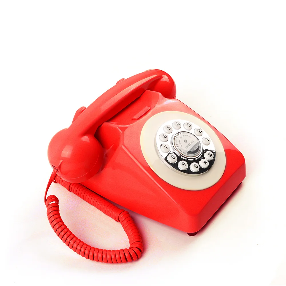 Customized style Red Orange Blue Pink Yellow European Rotary Audio Guestbook Telephone Audio Guest