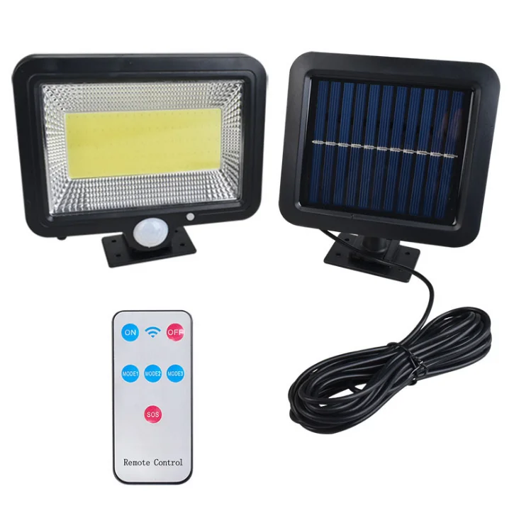 Garden Garage Waterproof Security Emergency COB LED Light PIR Motion Sensor Solar Spot Light With Separate Solar Panels