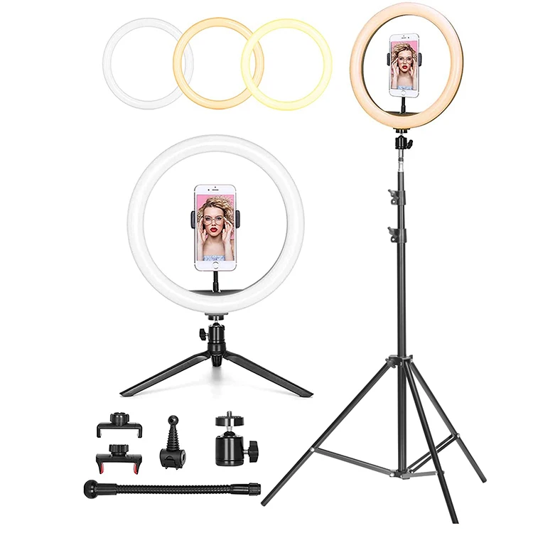 Junnx custom tripod stand 12inch photographic ringlight tiktok living video fill light selfie makeup 10 12 inch led ring light