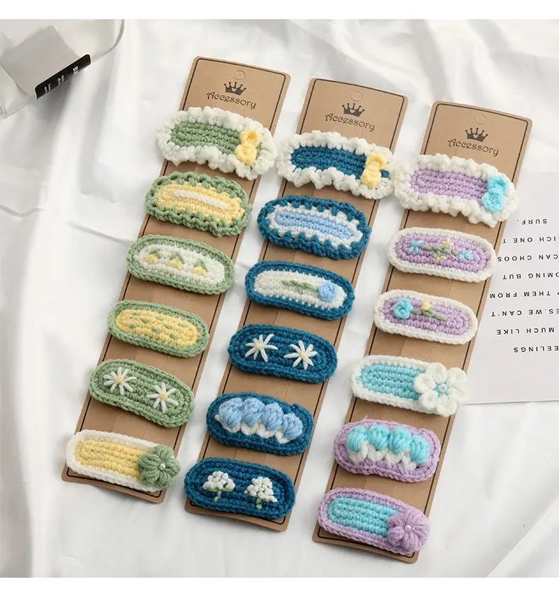 DIY Crochet Hairpins kit Amigurumi Hair Accessories Handmade Hairpin Flower Hairpins kit for gift