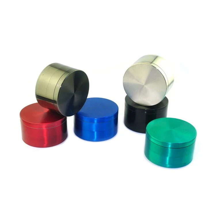 50mm China bulk wholesale spice magnetic crusher grinder machine 4 piece part layer zinc metal herb grinder tobacco