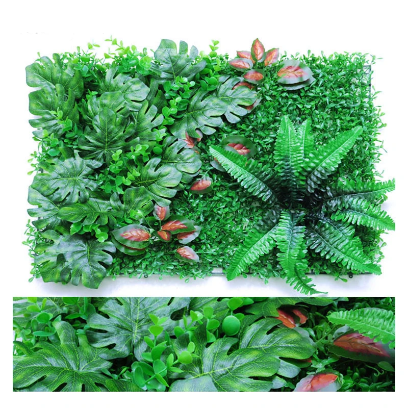 Outdoor Tropical Jungle Style Artificial Plant Greenery Backdrop Fake Hang Plant Wall,  Grass Greenery Hanging Leaf Wall