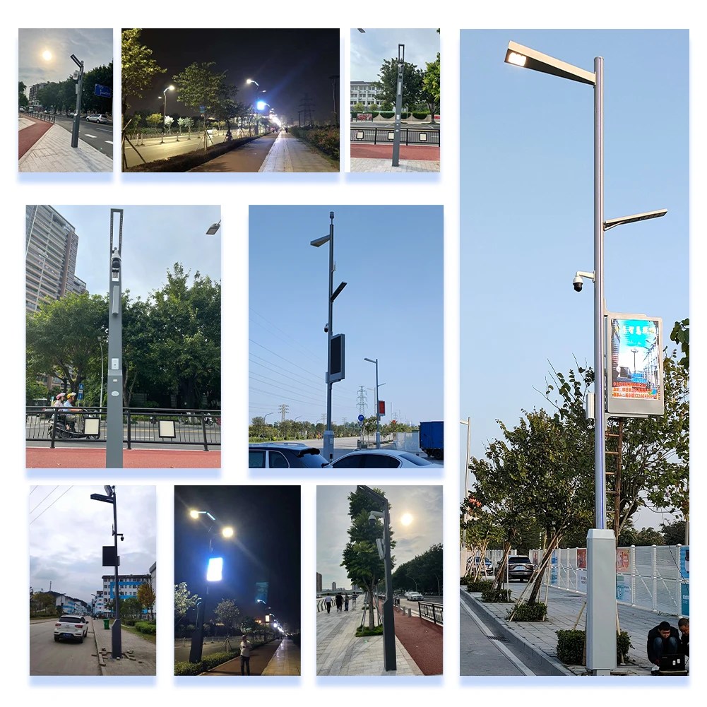 Smart Smd Led Screen Display Solar Road Street Wifi 3g 4g Wireless Outdoor Lamp Pole