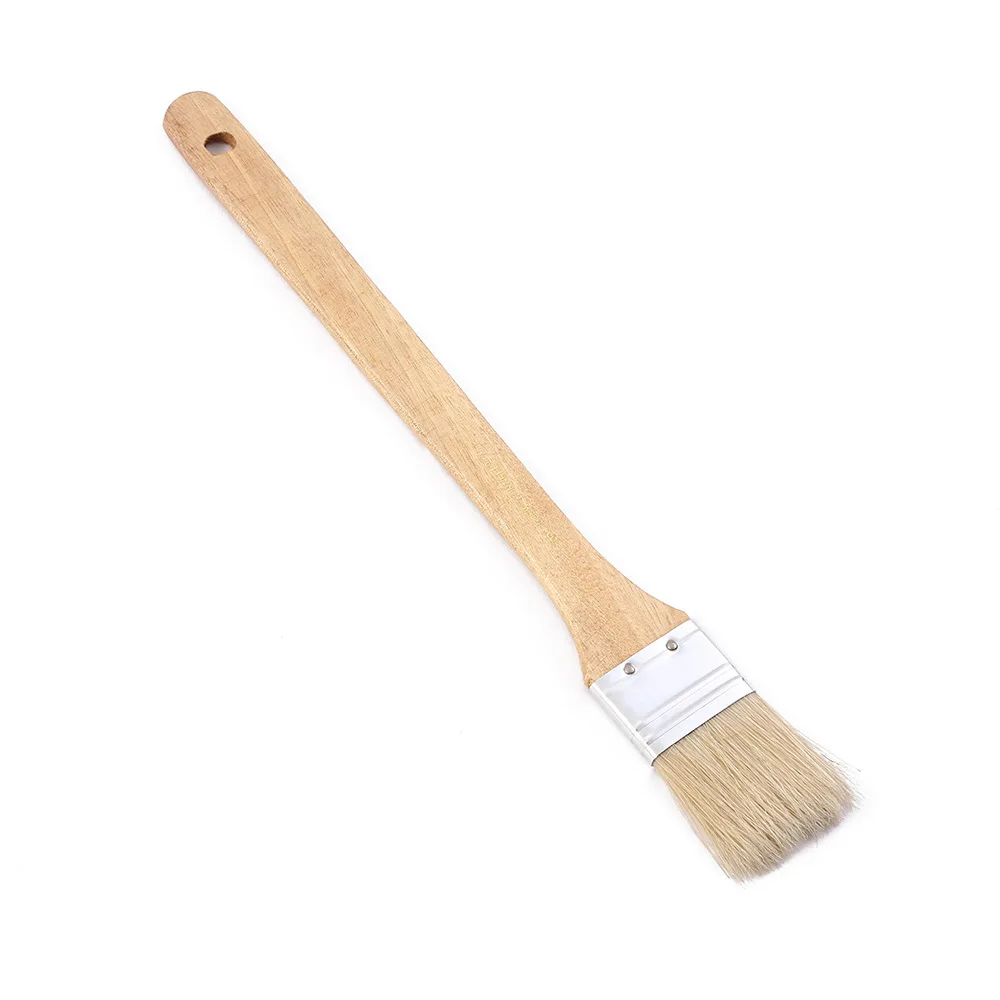 Wood Handle Flat 1 Inch Watercolor Acrylic Paint Brush Bristles Craft Artist Oil Painting Brushes For Kids&Adults