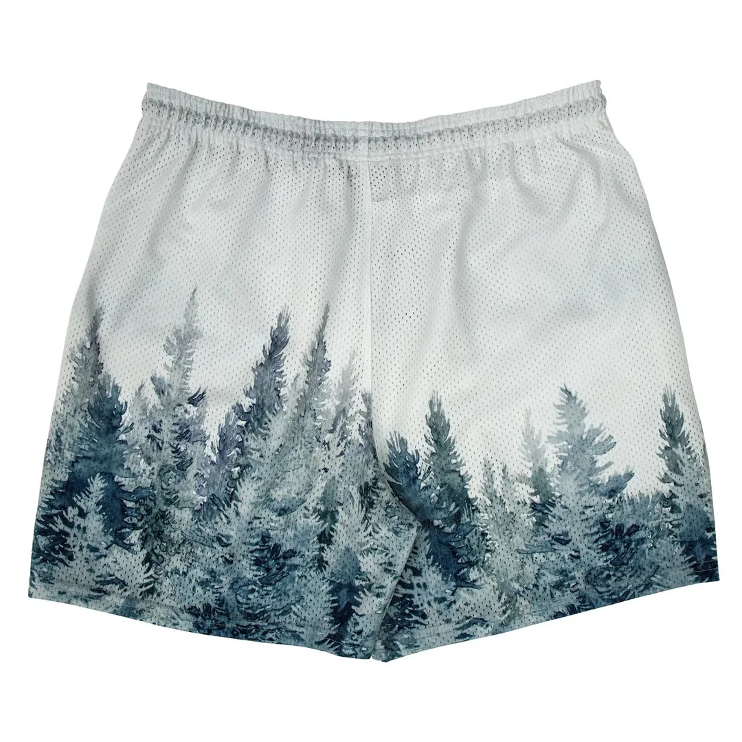 Casual Shorts Fitness Mesh Digital Printed Loose Not Knee Basketball Sports Quarter Pants