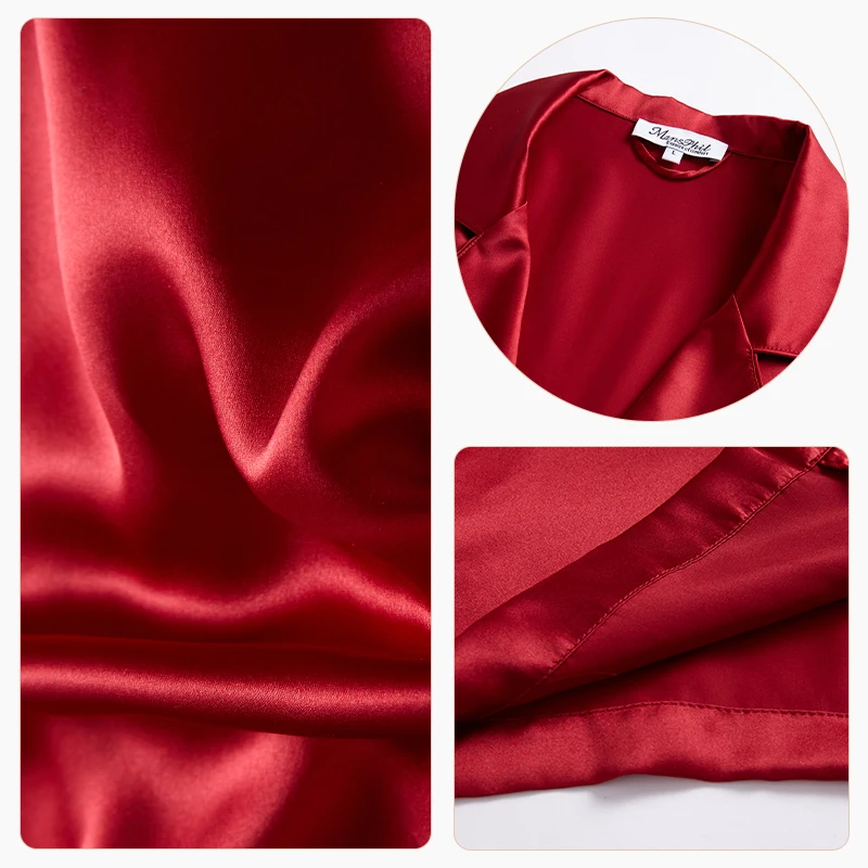 Anti Allergic Silk Pajamas manufacturer 16 Momme Men silk pajamas with Long Sleeves