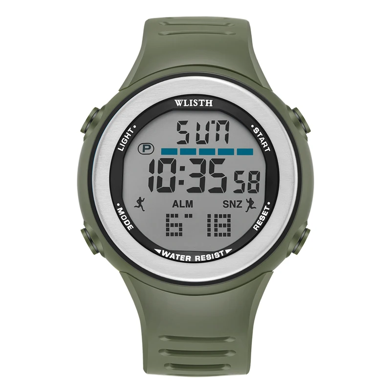 WLISTH S8001 G цифровые водонепроницаемые мужские часы 30 м большой экран удар Качество wathces