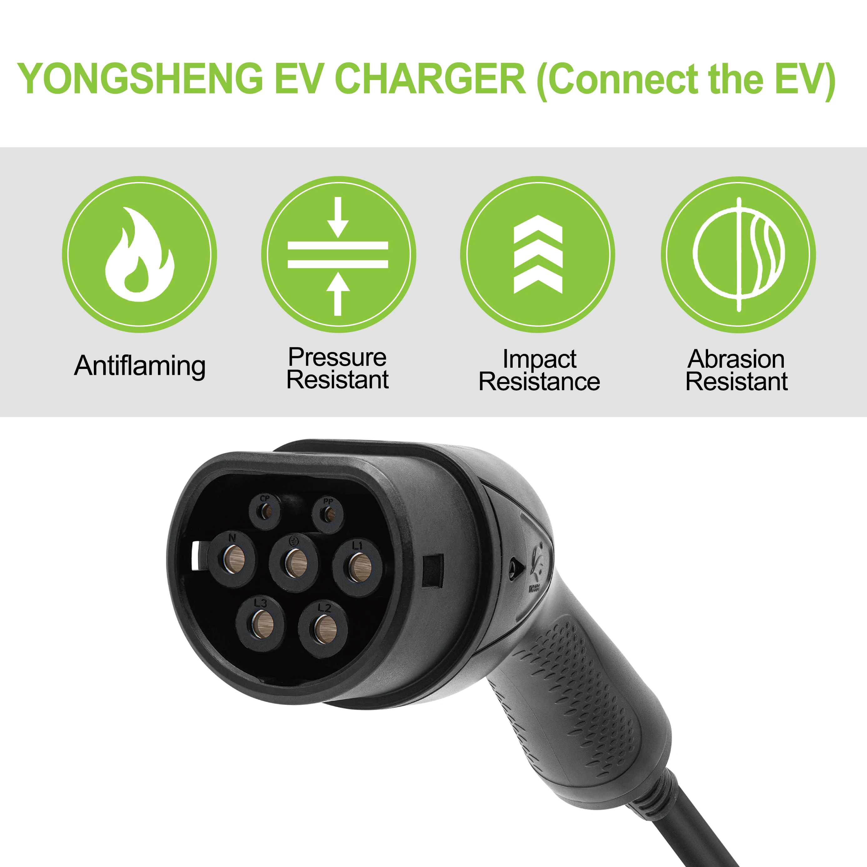 EV Charging Cable Manufacturer Iec 62196-2 Type 2 to Type 2 Male to Female Plug Electric Vehicle Charging Cable