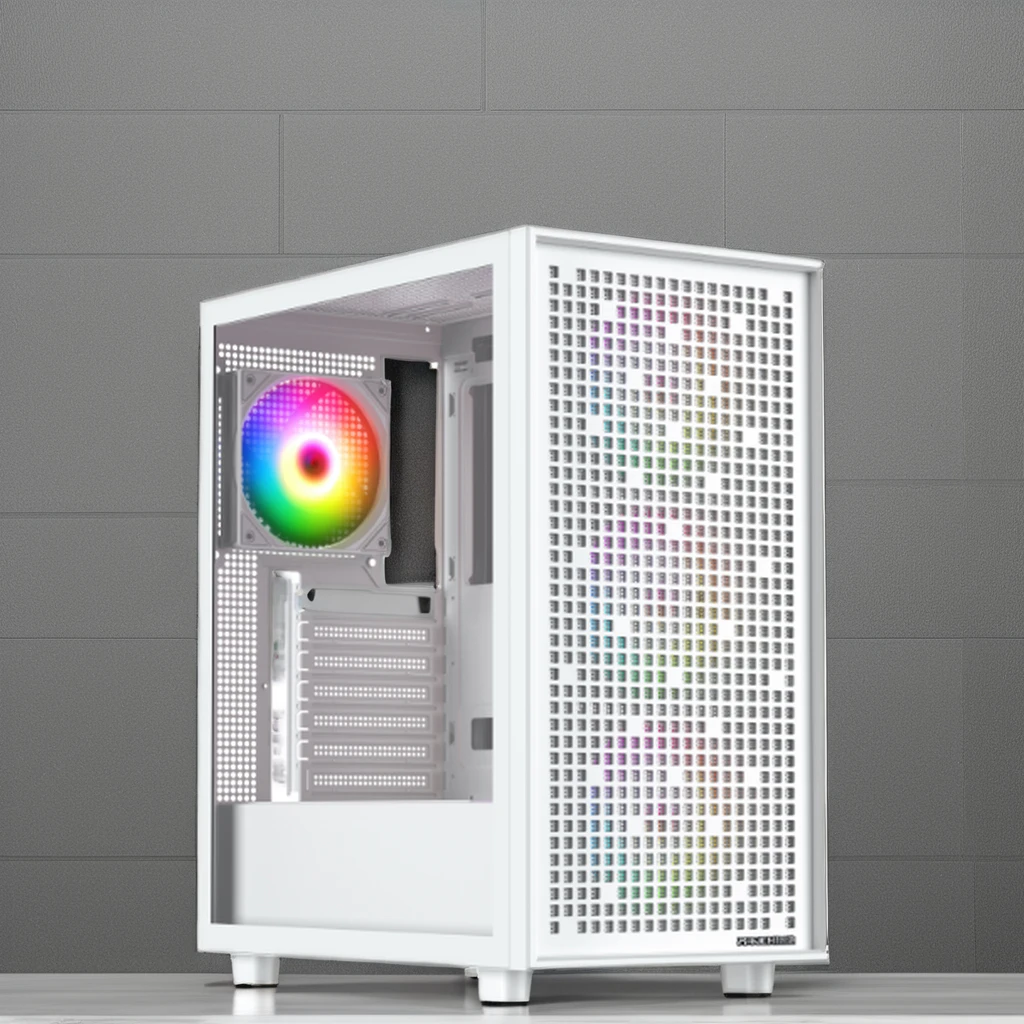 2025 бестселлер корпус для игрового компьютера с закаленным стеклом RGB-вентилятор шасси средней башни USB-3 0 сборки MATX Mini ITX