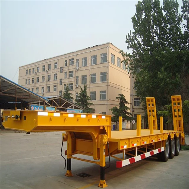 Гидравлический 3 оси прицеп с низкой платформой 100 тонн Lowboy полуприцеп