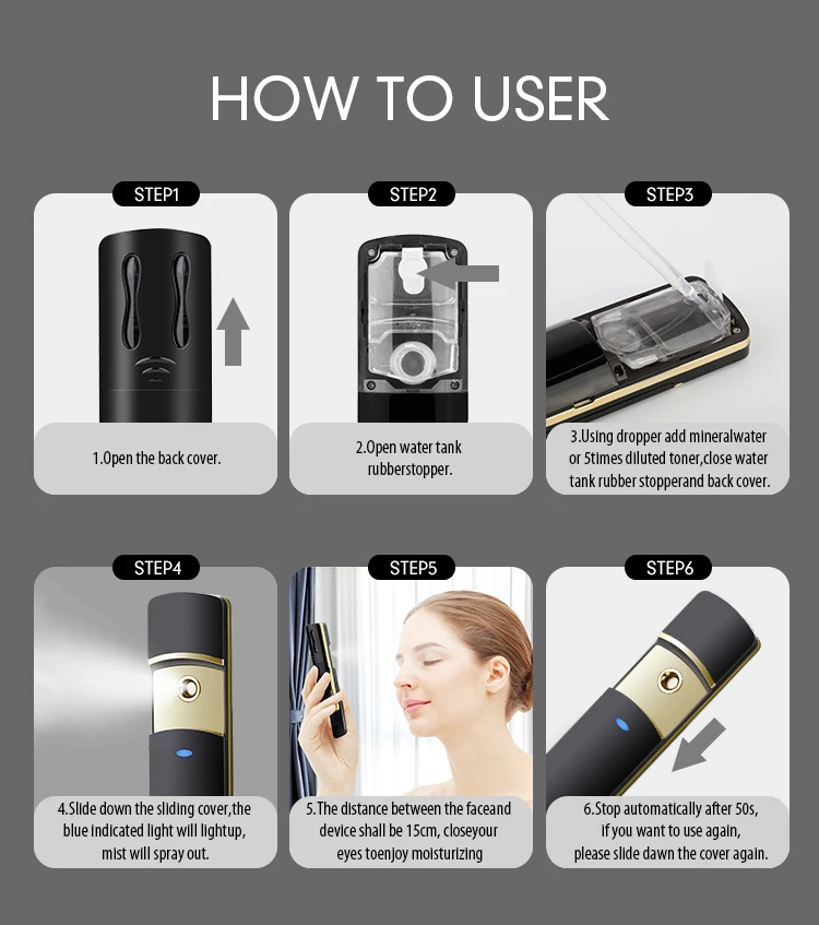 Private Label Package Sunless Mist Tan Products Spray Tanning Facial Mist Sprayer lash nano mist