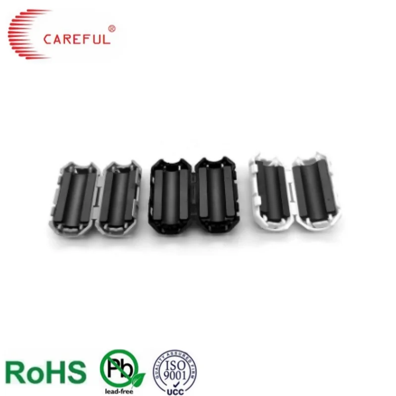 Careful direct sales noise filter cable ring sets Emi/Emc ferrite core 11mm hole snap on USB cable ferrite core