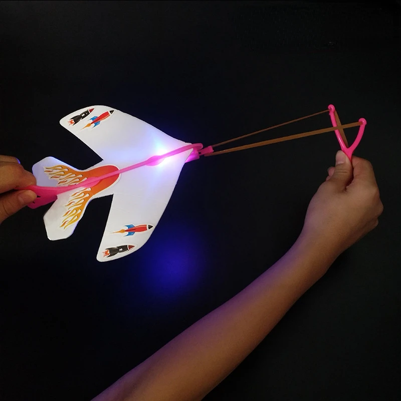 Hot Selling Cheap Children Favorite Led Luminous Slingshot Helicopter Airplane For Kids