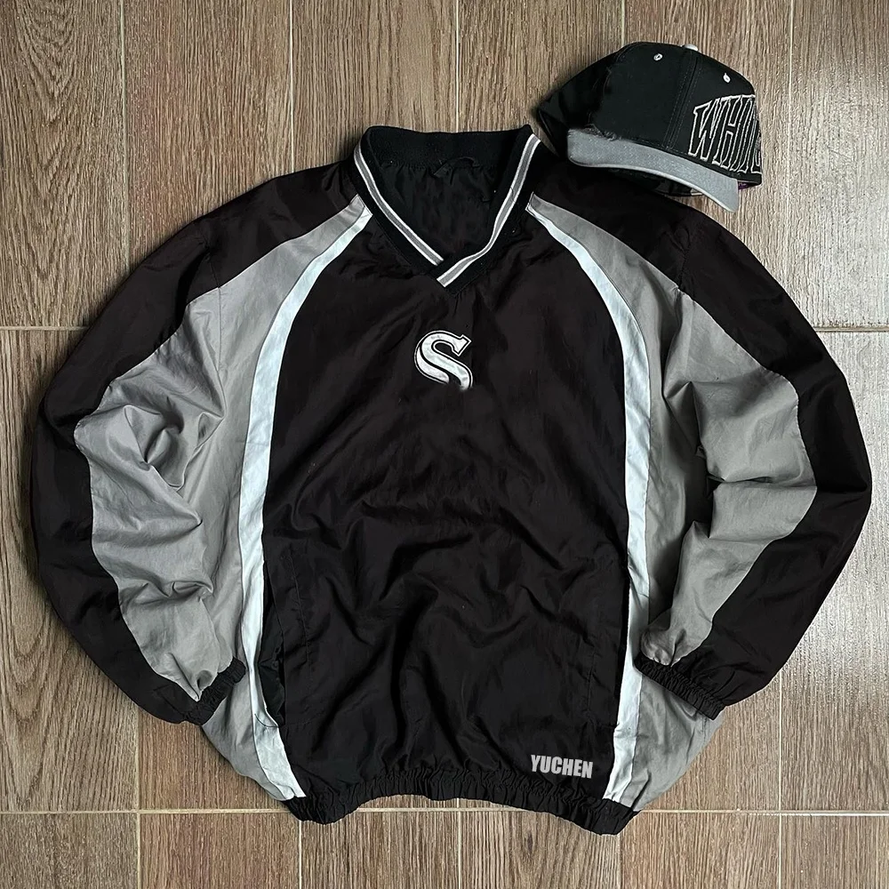 custom oversized blank waterproof nylon lightweight outdoor jackets hood embroidery windbreaker black zip up track jacket men