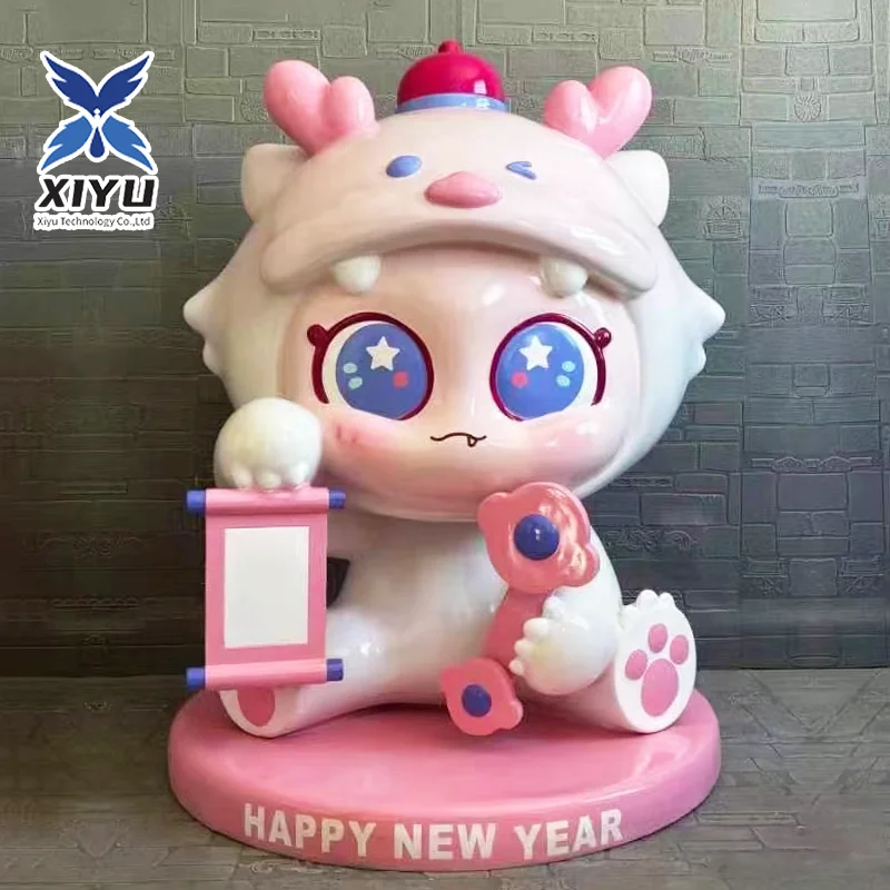 Cute Cartoon Characters New YearTheme Party decoration resin crafts fiberglass display piece