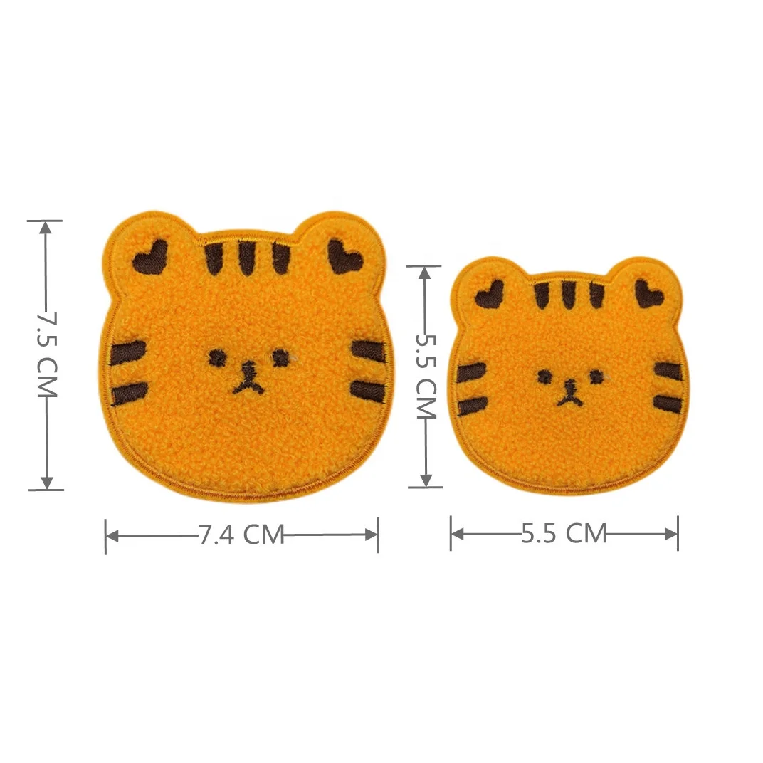 Anime Tiger Ventralex Embroidery Applique Clothes Accessories Iron on Backing Towel Embroidery Patches for Dress