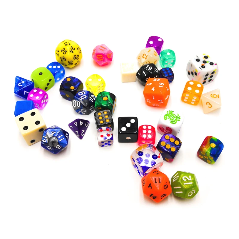 
Factory directly custom colored polyhedral plastic toy dice set 