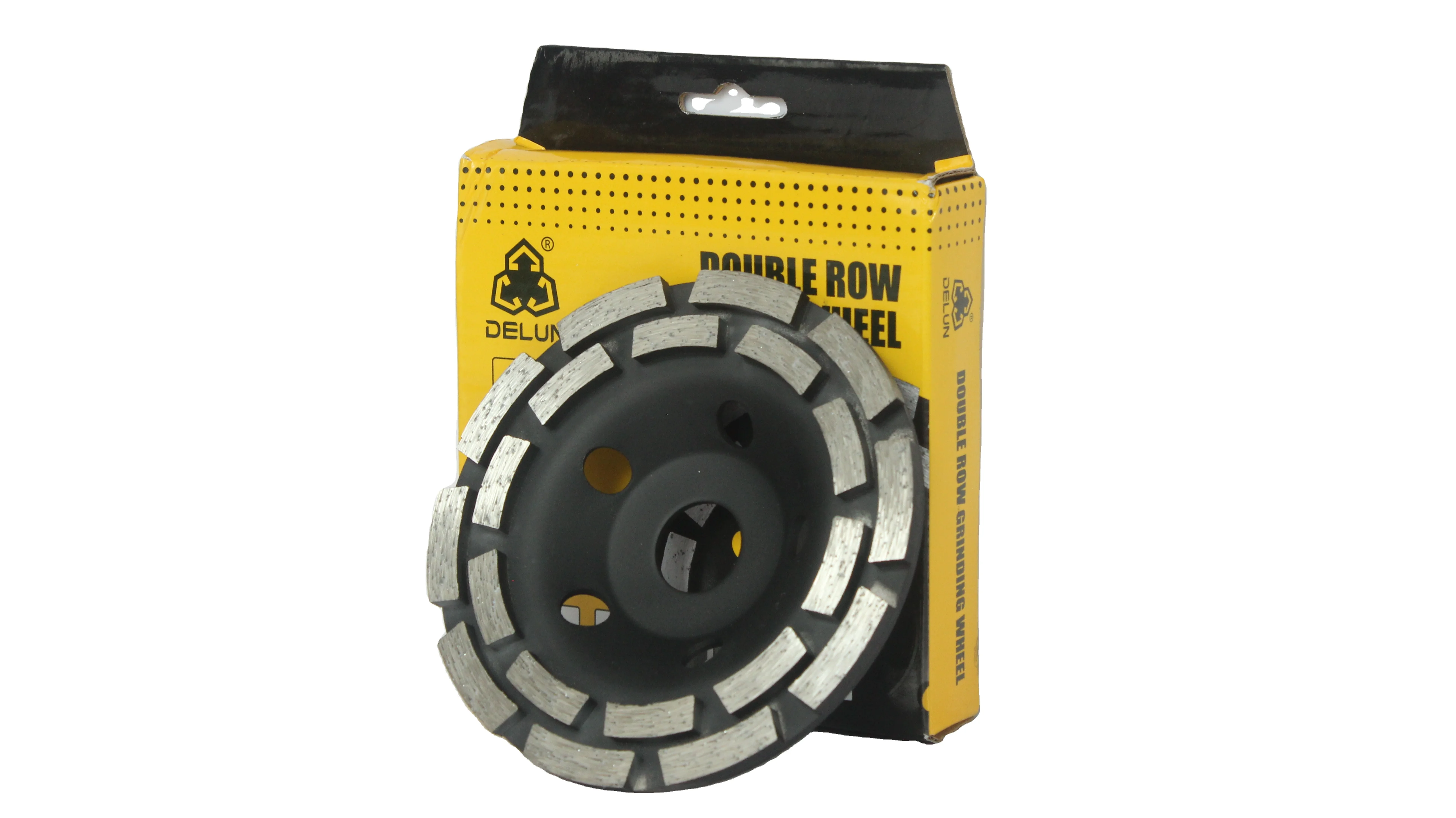 DELUN Hot Sale 5 inch 125 mm Durable Concrete Diamond Dry Polishing Aluminium Oxide Cup Grinding Wheel Disc