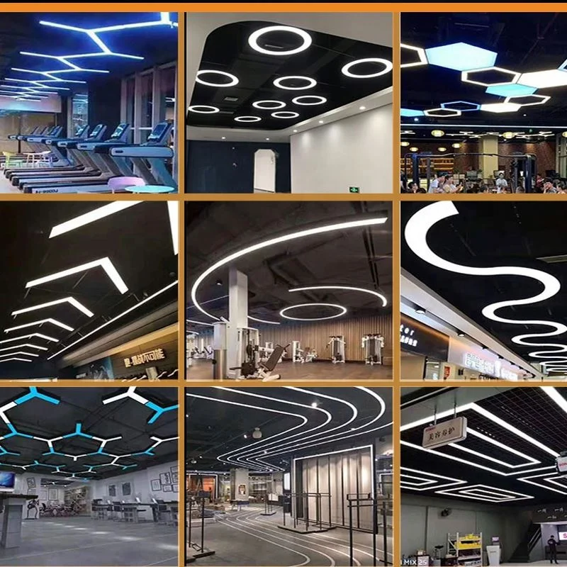 Custom Modern Ceiling Lights Curved LED Linear Light Custom Lamp Pendant Chandelier Lighting Fixture