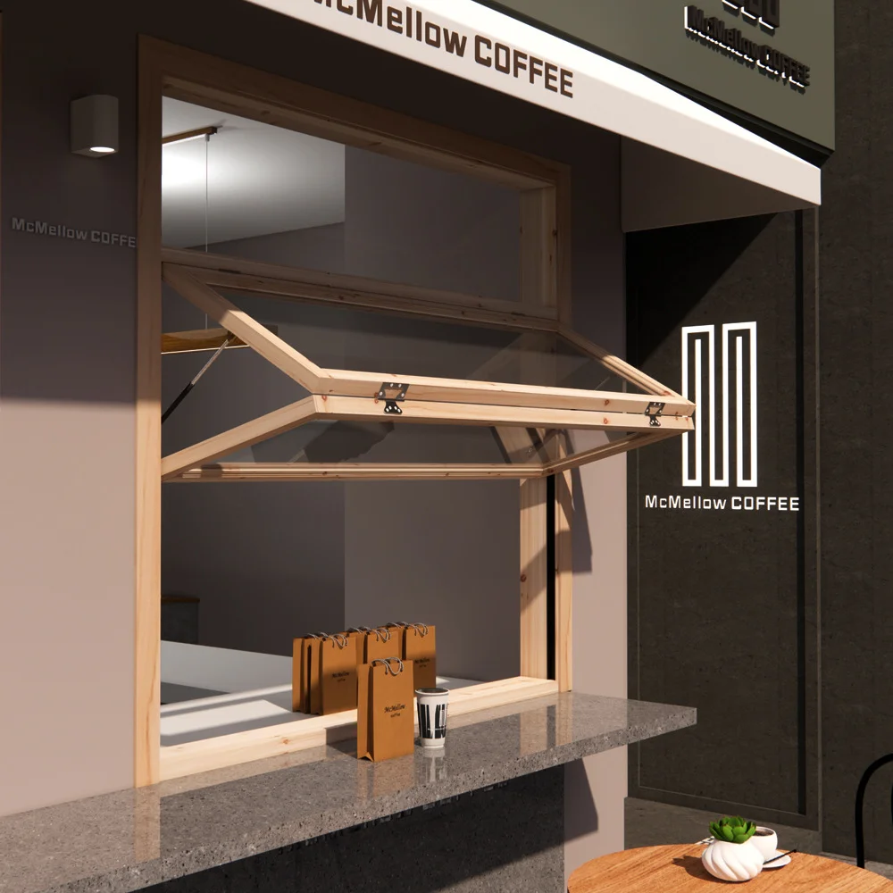 Доступное и простое в использовании звуконепроницаемое окно для кофейной квартиры складное стеклянное из массива дерева