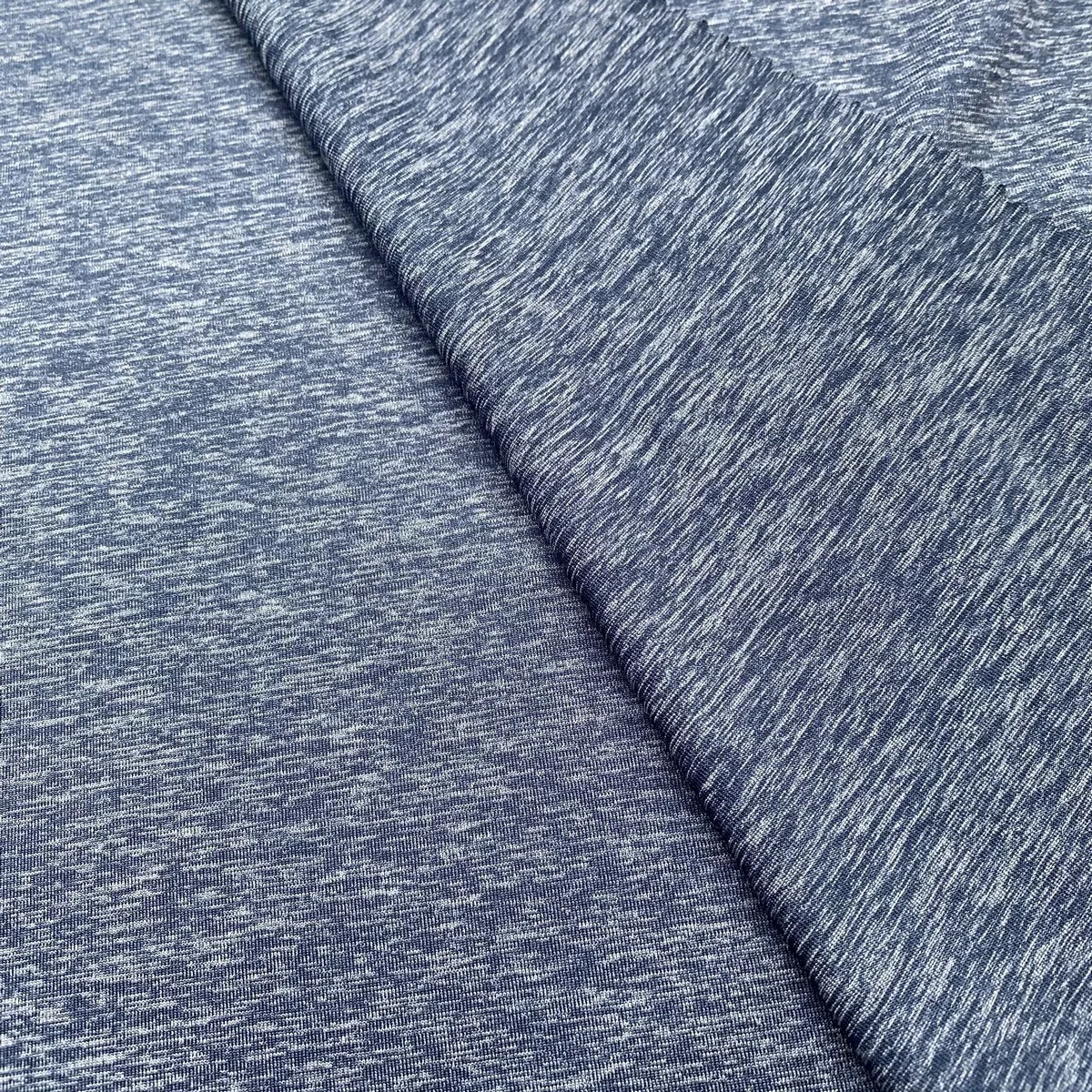 88% Polyester 12% Spandex Heather Navy Color Spandex Polyester Jersey knitted Fabric For Sportswear