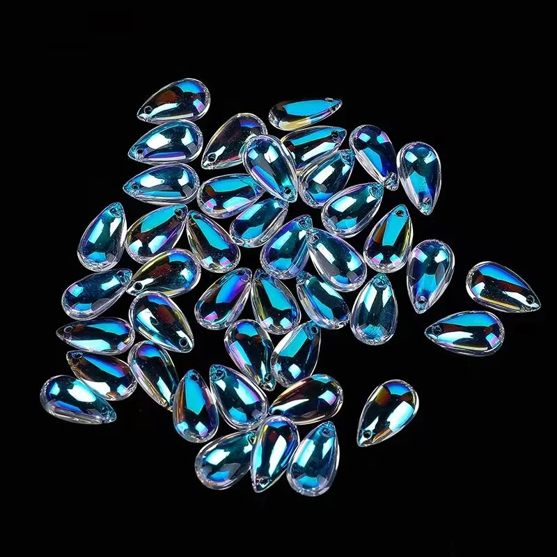 Glass drop beads transparent invisible crystal necklace pendant glass crystal magic color beads