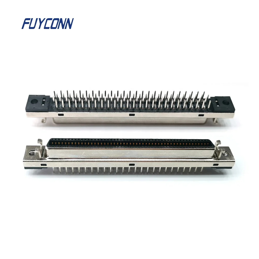 
1.27mm Straight PCB Female SCSI Connector, 14pin 20pin 26pin 36pin 50pin 68Pin 100pin SCSI Connector Socket with Fixness Hanger 