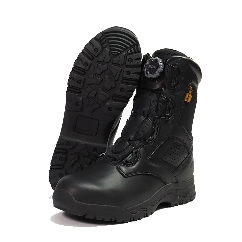 Factory OBM ODM Custom Wholesale Leather Combat Boots with BOA Waterproof Membrane Tactical Boots for Men