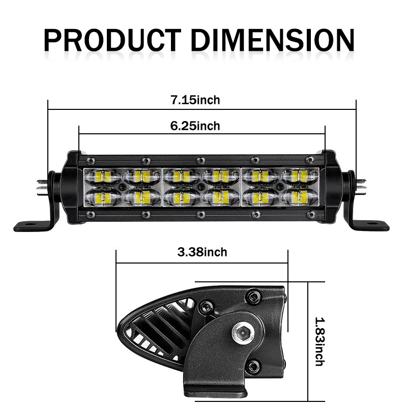 Top Seller 6 Inch Shenzhen Led Light Bar For Car, Pickup