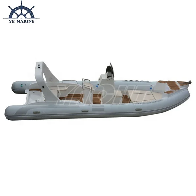 25ft RIB 760 Fiberglass Hull Inflatable Sailing Boat with Outboard Engine