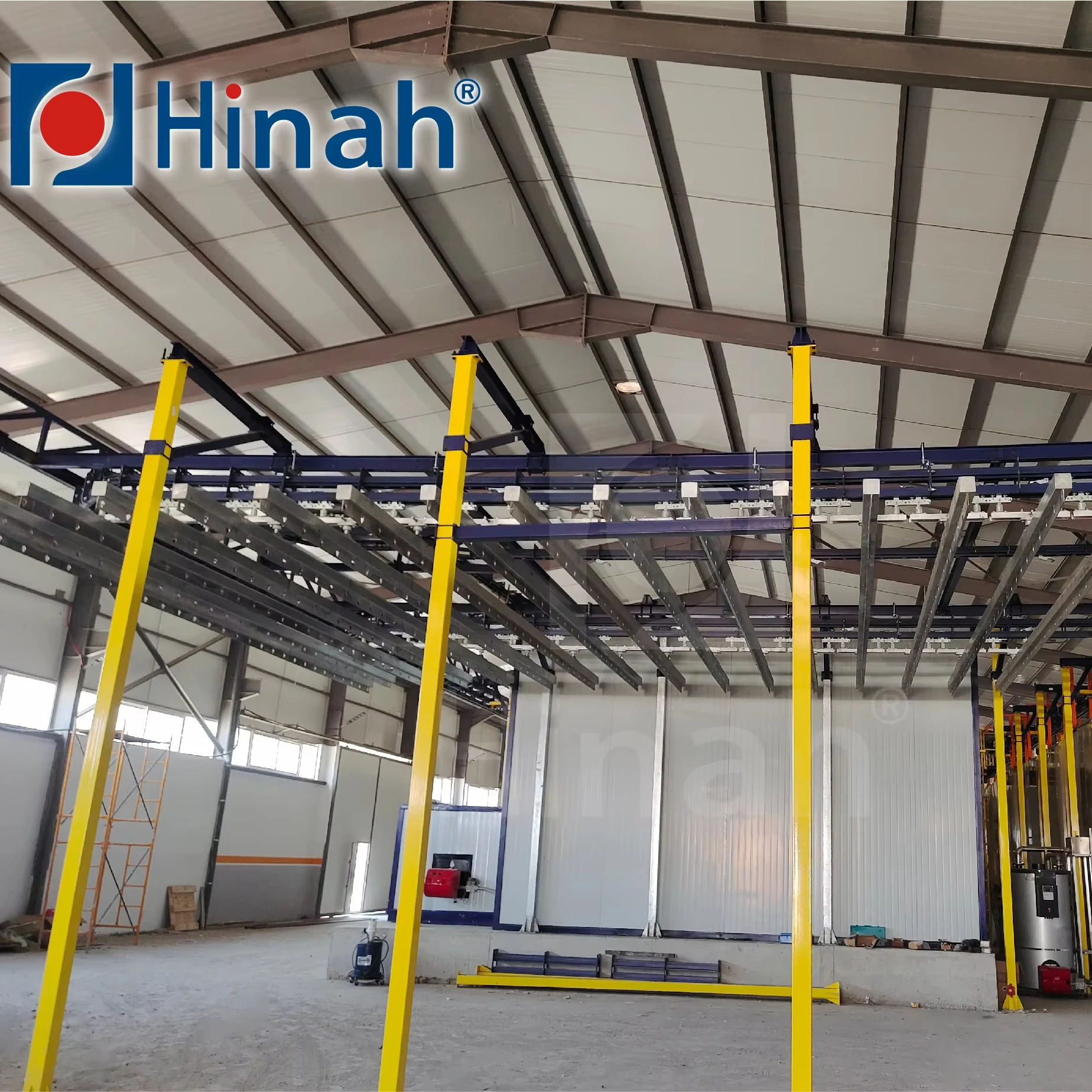 Large Production Automatic Power and Free Conveyor Powder Coating Line