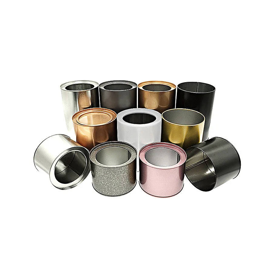 Wholesale Candle Jar Metal Round White Black Potted Tea Candle Tins for Aromatherapy Storage