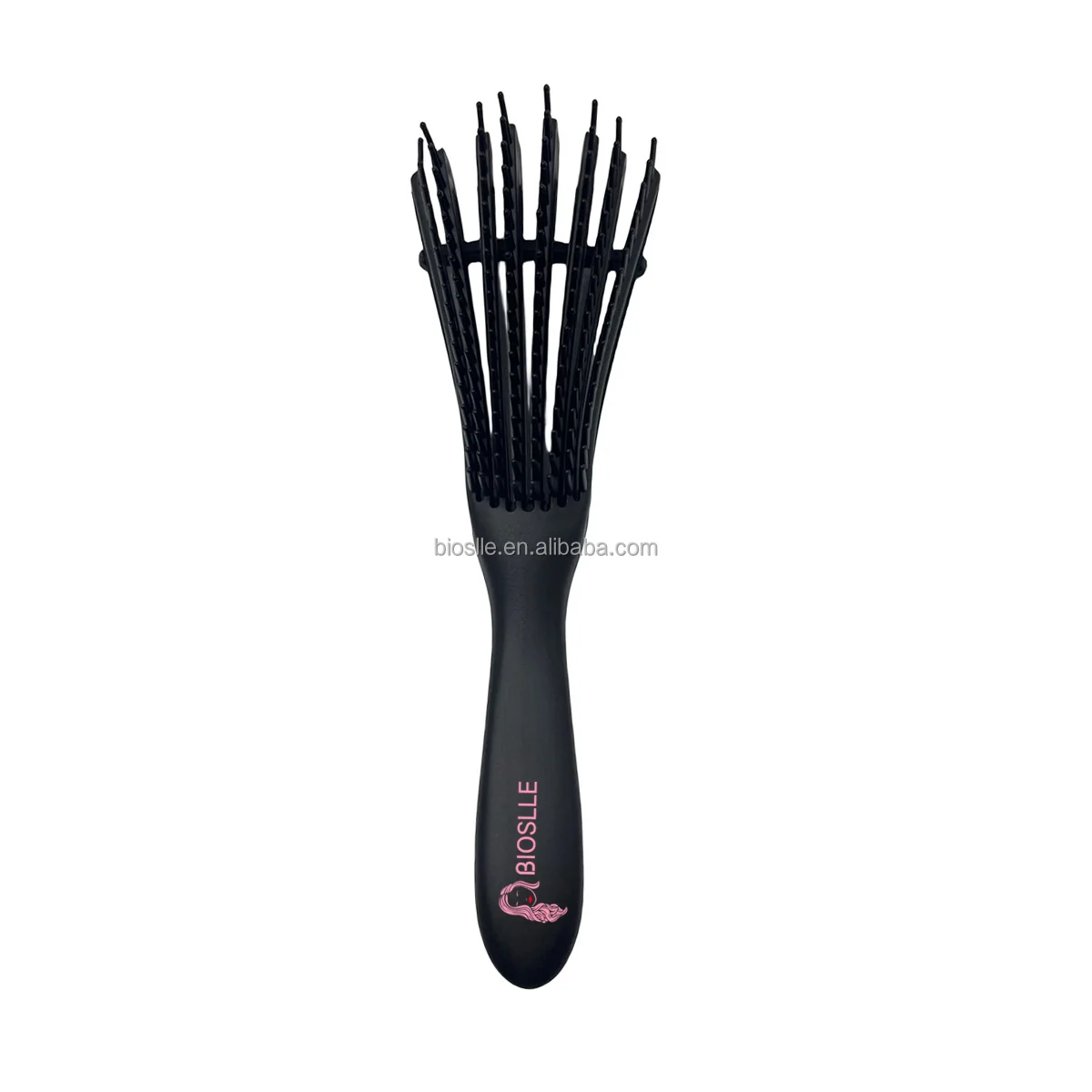 Wholesale Plastic Octopus Eight Rows Black Hair Detangler Brush For Woman Scalp Care Custom Logo Pink Detangling Brushes