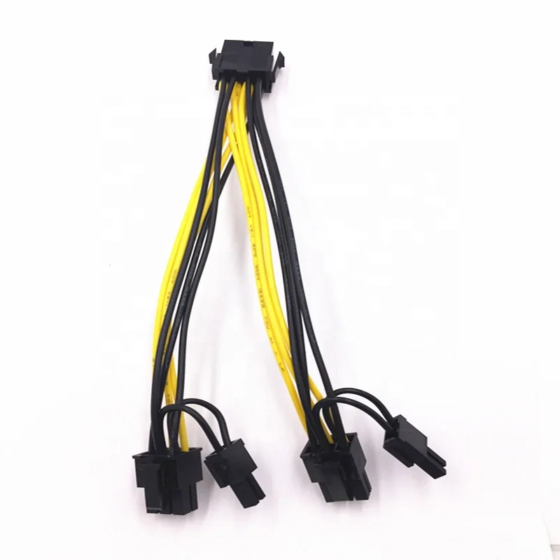  8 контактный разъем Dual 2X Pin (6 + 2) Мужской PCI Express адаптер питания плетеный y-разветвитель