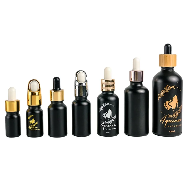 drglass matte serum dropper bottle 5ml amber and box 100ml frosted press pump unique shape with pipette round 30