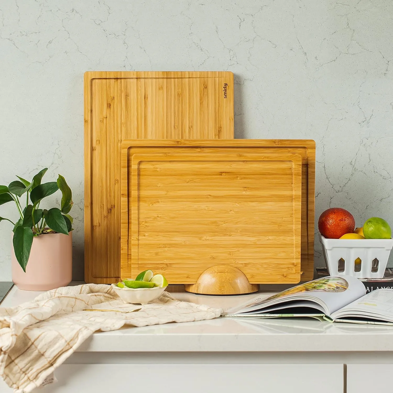 Large Bamboo Cutting Board Set Bracket for Kitchen Home Decor Wooden Cutting Board Set Wholesale Product