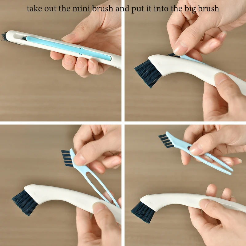 Amazon Hot Selling OEM and ODM Double Head Multipurpose Brush with a Mini for Household Cleaning